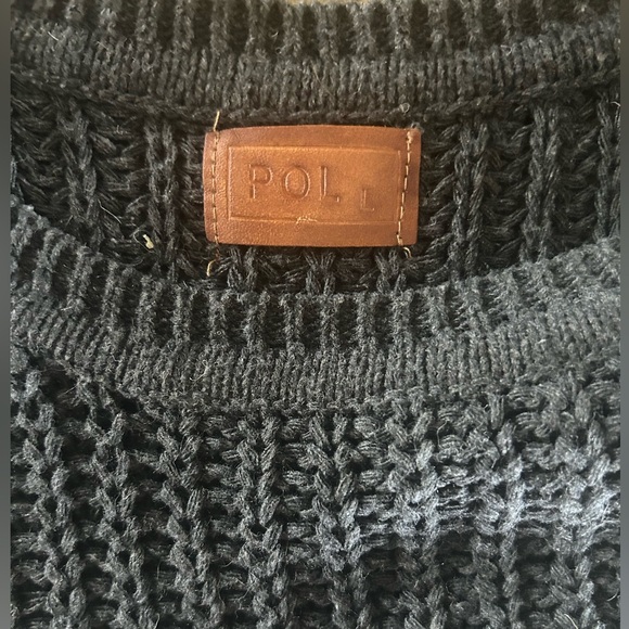 POL Slate Grey Open Knit Scoop Neck Sleeveless Hi-Lo Sweater Size Large - Picture 14 of 14